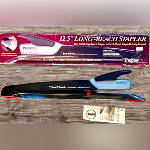 Paper pro LONG REACH 12.5" Stapler 25-Sheet Capacity Black/Silver~New